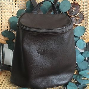 Authentic Longchamp brown leather backpack